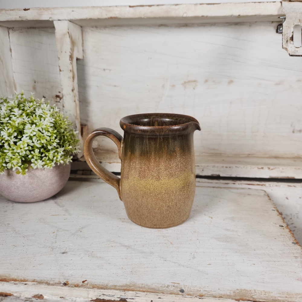 Vintage Denby Romany Brown England Stoneware Creamer Pitcher- Milk Jug- Boho